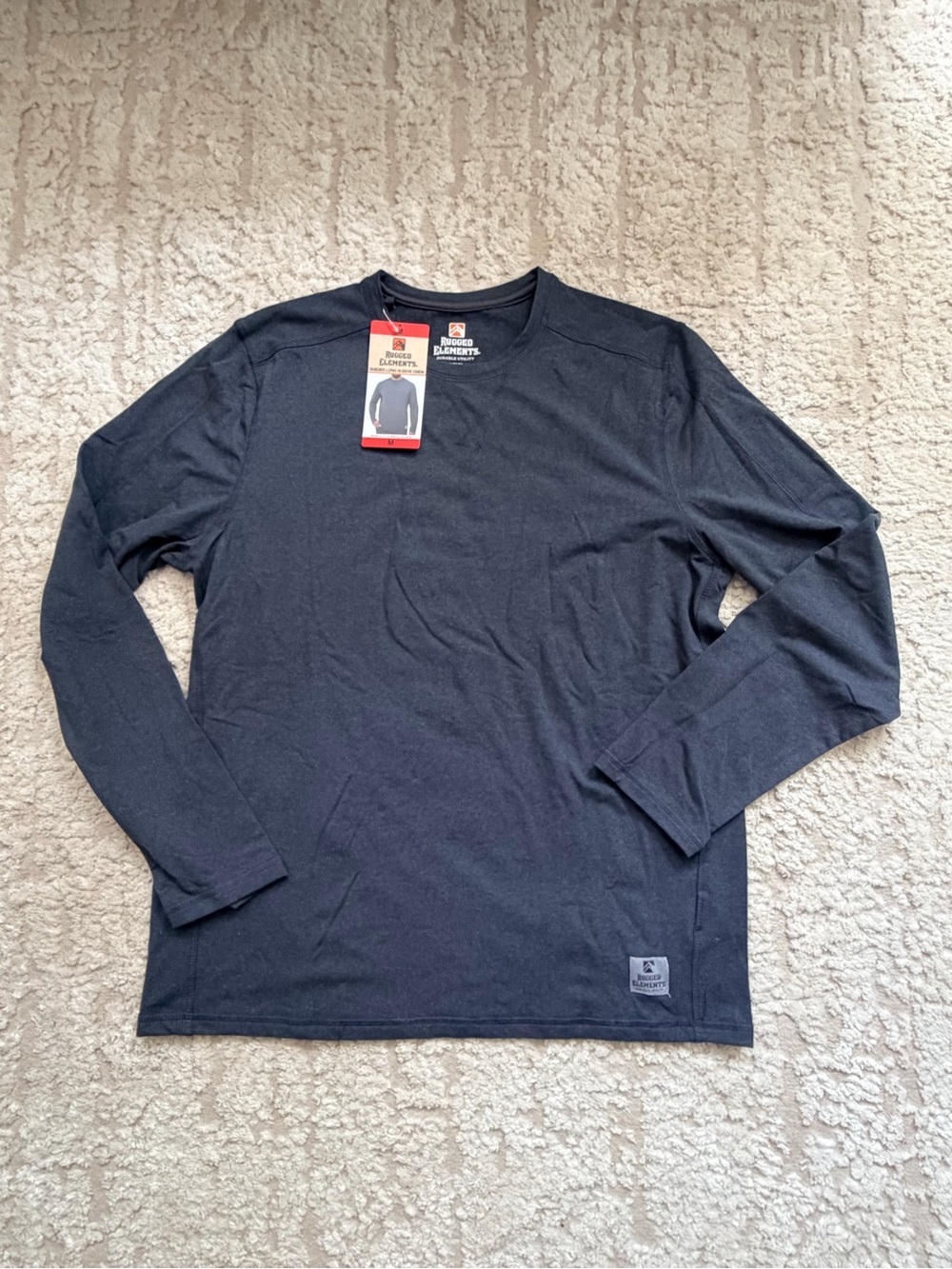 Rugged Elements Sueded Long Sleeve Crew in Blue - Men's Long Sleeve Tee M - Picture 2 of 8